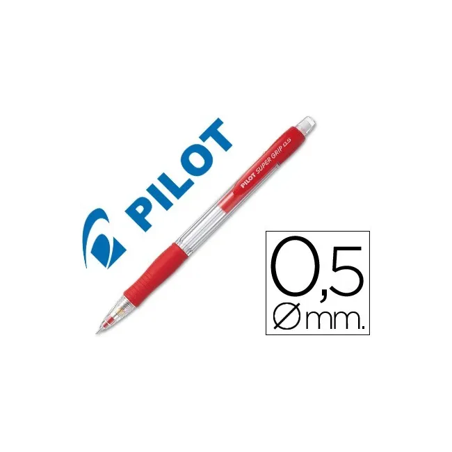 PORTAMINAS PILOT SUPER GRIP ROJO 0,5 MM SUJECION DE CAUCHO