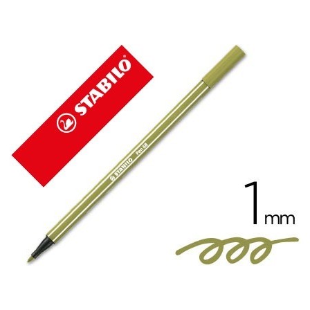 ROTULADOR STABILO ACUARELABLE PEN 68 VERDE TIERRA 1 MM