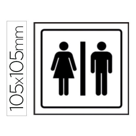 PICTOGRAMA SYSSA SEÑAL DE ASEOS CABALLEROS-SEÑORAS EN PVC 105X105 MM