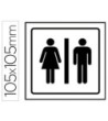 PICTOGRAMA SYSSA SEÑAL DE ASEOS CABALLEROS-SEÑORAS EN PVC 105X105 MM