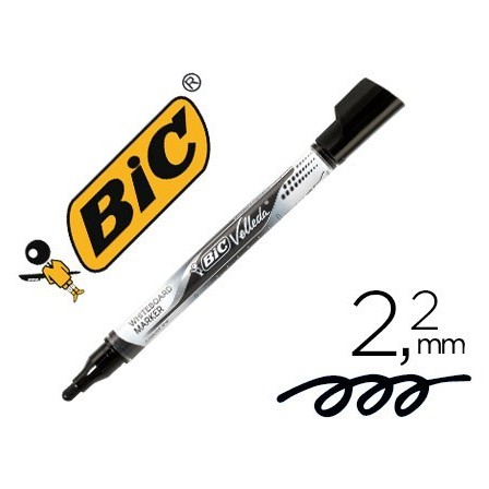 ROTULADOR BIC VELLEDA LIQUID POCKET PUNTA REDONDA 2,2 MM NEGRO