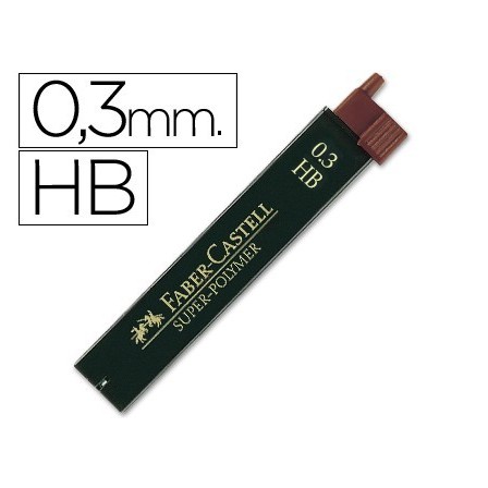 MINAS FABER GRAFITO 9063 0,3 MM HB -ESTUCHE DE 12 MINAS