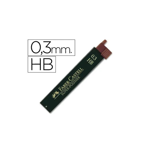 MINAS FABER GRAFITO 9063 0,3 MM HB -ESTUCHE DE 12 MINAS