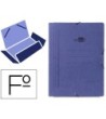 CARPETA LIDERPAPEL GOMAS FOLIO 3 SOLAPAS CARTON PINTADO AZUL