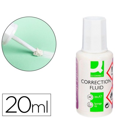 CORRECTOR Q-CONNECT APLICADOR ESPUMA FRASCO 20 ML