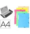 CARPETA GOMA EXACOMPTA DIN A4 3 SOLAPAS CARTULINA ILUSTRADA COLORES...