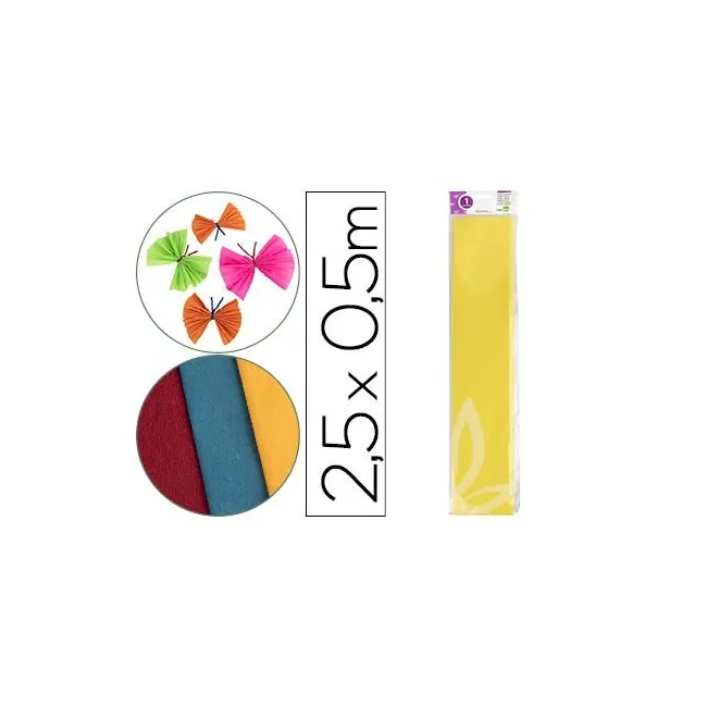 PAPEL CRESPON LIDERPAPEL 50 CM X 2.5M 34G/M2 AMARILLO