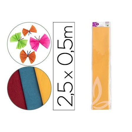 PAPEL CRESPON LIDERPAPEL 50 CM X 2.5M 34G/M2 AMARILLO ORO