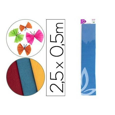 PAPEL CRESPON LIDERPAPEL 50 CM X 2.5M 34G/M2 AZUL