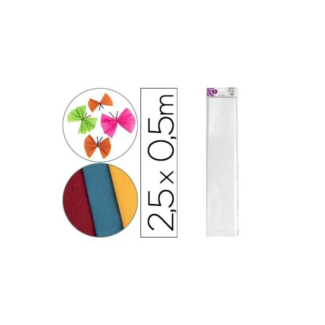 PAPEL CRESPON LIDERPAPEL 50 CM X 2.5M 34G/M2 BLANCO