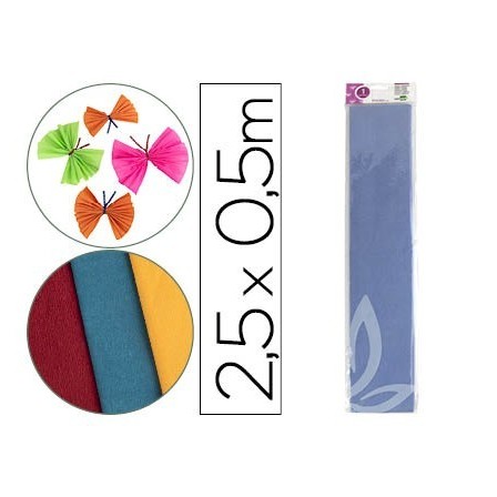 PAPEL CRESPON LIDERPAPEL 50 CM X 2.5M 34G/M2 CELESTE