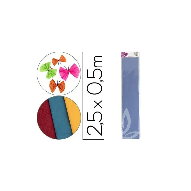 PAPEL CRESPON LIDERPAPEL 50 CM X 2.5M 34G/M2 CELESTE