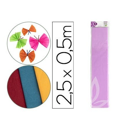 PAPEL CRESPON LIDERPAPEL 50 CM X 2.5M 34G/M2 LILA