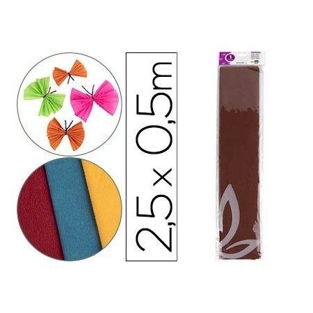 PAPEL CRESPON LIDERPAPEL 50 CM X 2.5M 34G/M2 MARRON