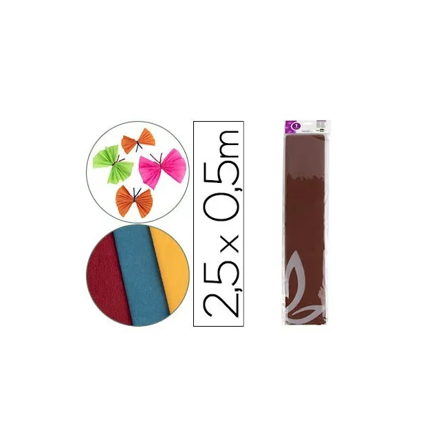 PAPEL CRESPON LIDERPAPEL 50 CM X 2.5M 34G/M2 MARRON