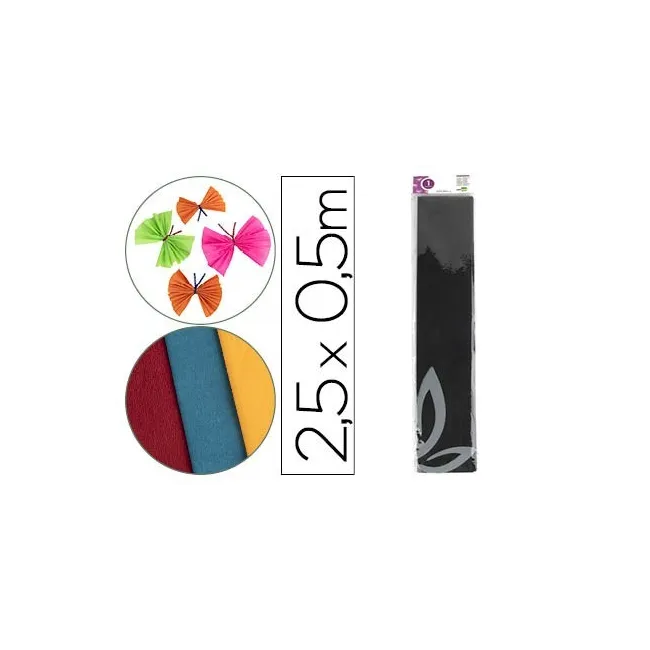 PAPEL CRESPON LIDERPAPEL 50 CM X 2.5M 34G/M2 NEGRO