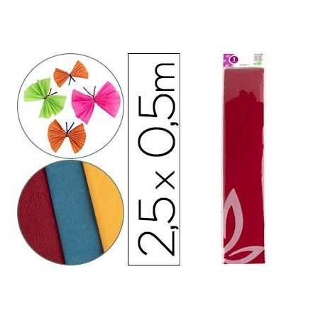 PAPEL CRESPON LIDERPAPEL 50 CM X 2.5M 34G/M2 ROJO