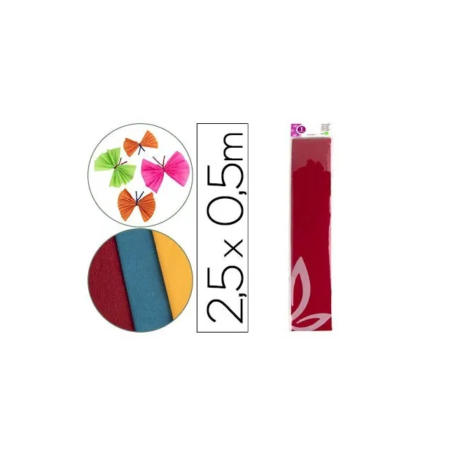 PAPEL CRESPON LIDERPAPEL 50 CM X 2.5M 34G/M2 ROJO