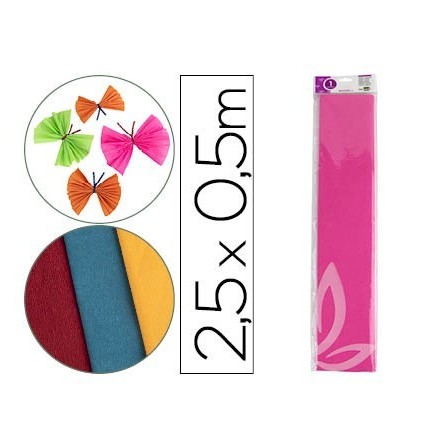 PAPEL CRESPON LIDERPAPEL 50 CM X 2.5M 34G/M2 ROSA