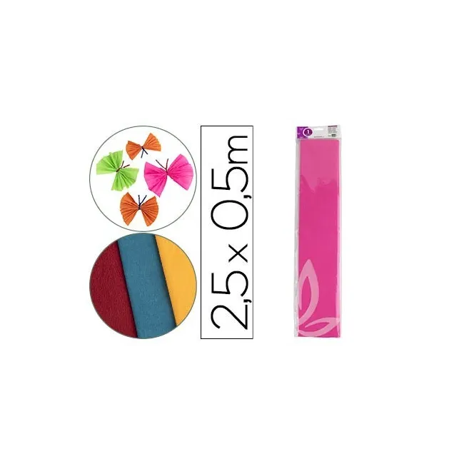 PAPEL CRESPON LIDERPAPEL 50 CM X 2.5M 34G/M2 ROSA