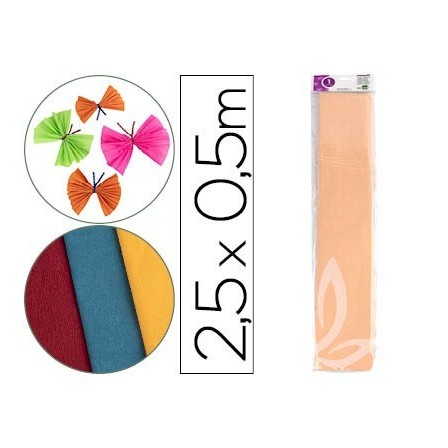 PAPEL CRESPON LIDERPAPEL 50 CM X 2.5M 34G/M2 SALMON