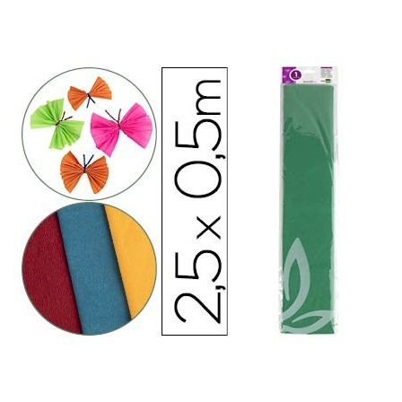PAPEL CRESPON LIDERPAPEL 50 CM X 2.5M 34G/M2 VERDE