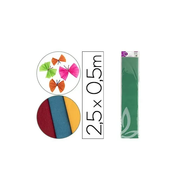 PAPEL CRESPON LIDERPAPEL 50 CM X 2.5M 34G/M2 VERDE