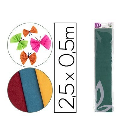 PAPEL CRESPON LIDERPAPEL 50 CM X 2.5M 34G/M2 VERDE OSCURO