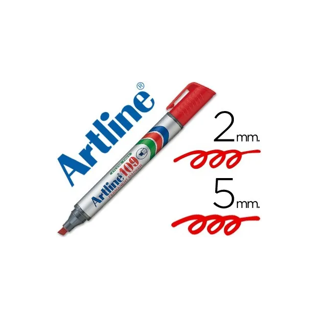 ROTULADOR ARTLINE MARCADOR PERMANENTE 109 ROJO -PUNTA BISELADA