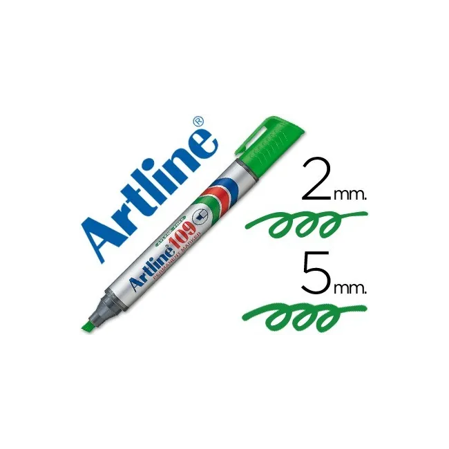 ROTULADOR ARTLINE MARCADOR PERMANENTE 109 VERDE -PUNTA BISELADA