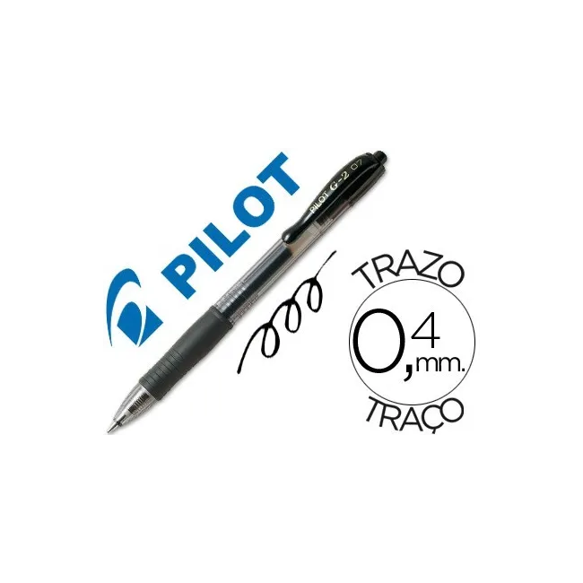 BOLIGRAFO PILOT G-2 NEGRO TINTA GEL -RETRACTIL -SUJECION DE CAUCHO