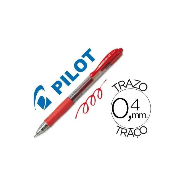 BOLIGRAFO PILOT G-2 ROJO TINTA GEL -RETRACTIL -SUJECION DE CAUCHO