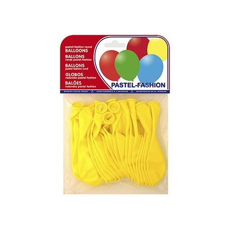 GLOBOS PASTEL AMARILLO BOLSA DE 20 UNIDADES