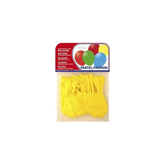 GLOBOS PASTEL AMARILLO BOLSA DE 20 UNIDADES