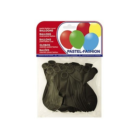 GLOBOS PASTEL NEGRO BOLSA DE 20 UNIDADES