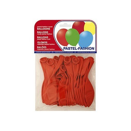 GLOBOS PASTEL ROJO BOLSA DE 20 UNIDADES