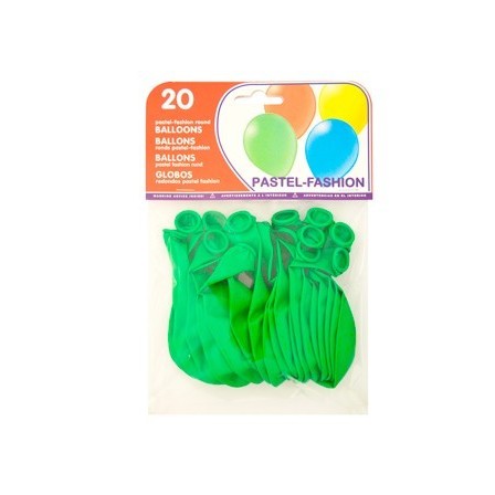 GLOBOS VERDE PISTACHO BOLSA DE 20 UNIDADES