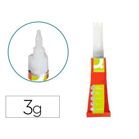 PEGAMENTO Q-CONNECT ADHESIVO INSTANTANEO FUERTE 3GR UNIDAD