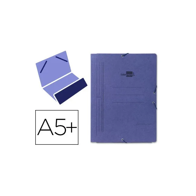 CARPETA LIDERPAPEL GOMAS CUARTO BOLSA CARTON PINTADO AZUL