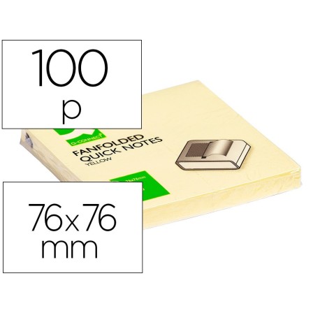 BLOC DE NOTAS ADHESIVAS QUITA Y PON Q-CONNECT 75X75 MM ZIG-ZAG
