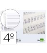 BLOC MUSICA LIDERPAPEL PENTAGRAMA 4MM CUARTO 20 HOJAS 100G/M2