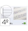 BLOC MUSICA LIDERPAPEL PENTAGRAMA PAUTADO 2,5MM CUARTO 20 HOJAS 100...