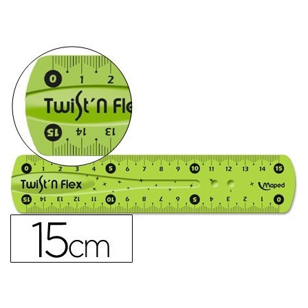 REGLA MAPED PLASTICO FLEXIBLE DE 15 CM COLORES SURTIDOS