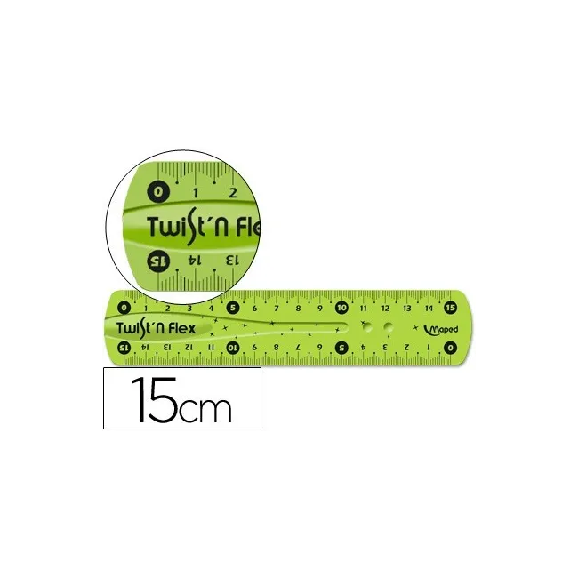 REGLA MAPED PLASTICO FLEXIBLE DE 15 CM COLORES SURTIDOS