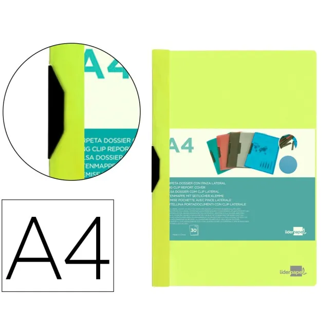 CARPETA LIDERPAPEL DOSSIER PINZA LATERAL POLIPROPILENO DIN A4 AMARI...