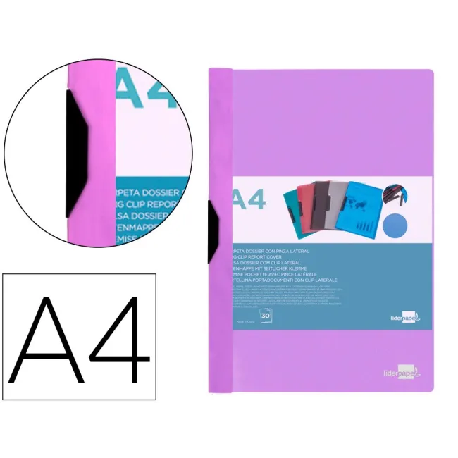 CARPETA LIDERPAPEL DOSSIER PINZA LATERAL POLIPROPILENO DIN A4 LAVAN...