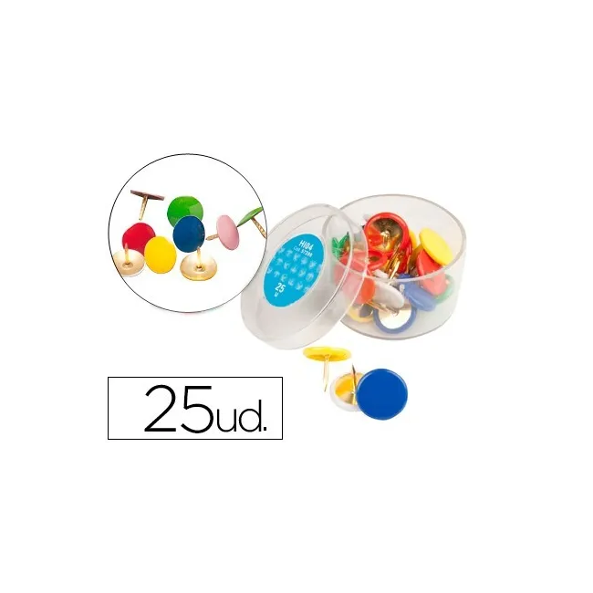 CHINCHETAS LIDERPAPEL PLASTIFICADAS CAJA DE 25 UNIDADES COLORES SUR...