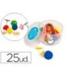 CHINCHETAS LIDERPAPEL PLASTIFICADAS CAJA DE 25 UNIDADES COLORES SUR...