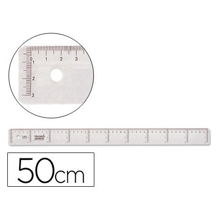 REGLA LIDERPAPEL 50 CM PLASTICO CRISTAL