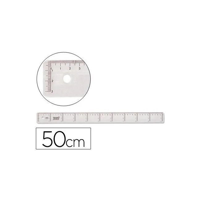 REGLA LIDERPAPEL 50 CM PLASTICO CRISTAL